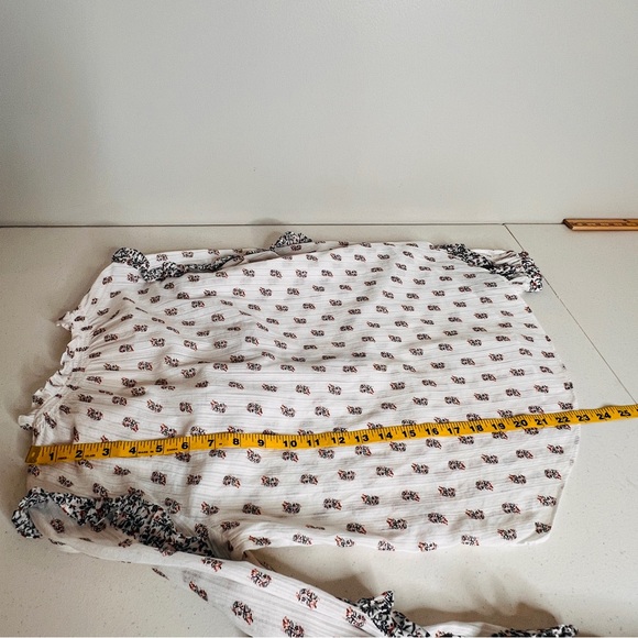 Veronica Beard Ivory Abra Floral Ruffle Blouse Romantic Long Sleeve Women Size 0 - Picture 14 of 14